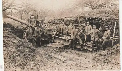 [Ansichtskarte] F 02190 PROVISEUX-ET-PLESNOY, 1. Weltkrieg, Deutsche Artilleriestellung, Mai 1916, Photo-AK. 