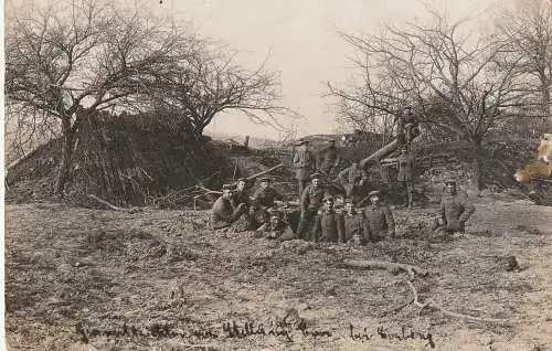 [Ansichtskarte] F 02820 CORBENY, 1. Weltkrieg, Artillerieeinheit bei Stellung Eva, Mai 1916, Photo-AK. 