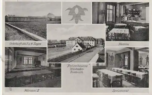 [Ansichtskarte] 6200 WIESBADEN - BIEBRICH, Polizeikaserne, 1942. 