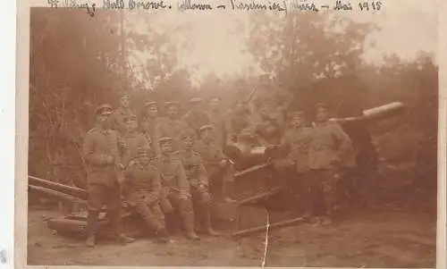 [Ansichtskarte] PL 06-300 PRZASNYSZ / PRASCHNITZ, Artilleriestellung März-Mai 1915 Wald Borowe, Photo-AK, Einriss. 