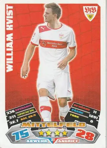 FUSSBALL - VFB STUTTGART - WILLIAM KVIST, Match Attax