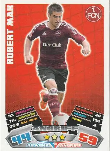 FUSSBALL - 1.FC NÜRNBERG - ROBERT MAK, Match Attax