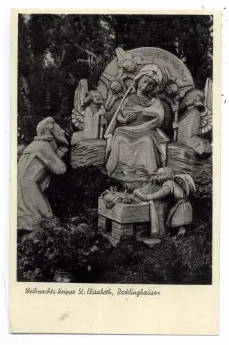 [Ansichtskarte] 4350 RECKLINGHAUSEN, Weihnachtskrippe in der St. Elisabeth Kirche, 1950. 