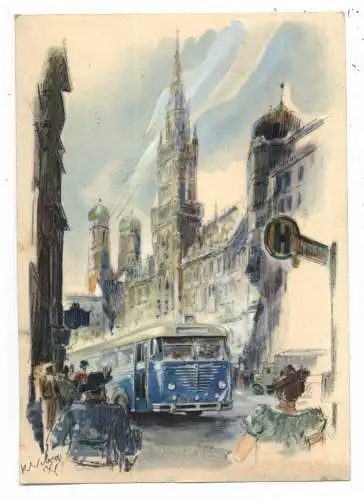 [Ansichtskarte] OMNIBUS - BÜSSING Werbekarte, Trambus 6000 T mit Unterflurmotor. 