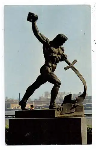 [Ansichtskarte] USA - NEW YORK - UNO, "Schwerter zu Pflugscharen", Russische Skulptur im UNO Garten, 1967. 