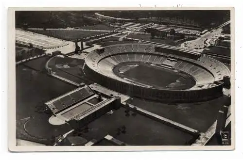 [Ansichtskarte] OLYMPIA BERLIN 1936, Olympiastadion und Umgebung, Luftaufnahme. 