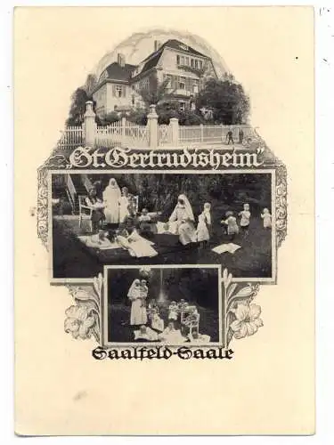 [Ansichtskarte] 0-6800 SAALFELD / Saale, St. Gertrudisheim / Kinderheim, Hannostrasse, rücks. kl. Klebereste. 