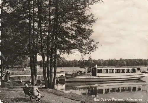 [Ansichtskarte] BINNENSCHIFFE - SPREE, "OBERSPREE" am Anleger Bad Saarow - Pieskow, 1959, kl. Druckstelle. 