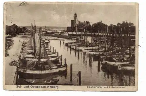 POMMERN - KOLBERG / KOLOBRZEG, Fischerhafen und Lotsenstatiom, 1930