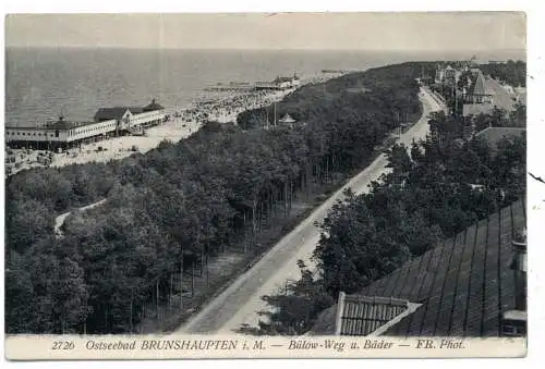 [Ansichtskarte] 0-2565 KÜHLUNGSBORN - BRUNSHAUPTEN, Bülow - Weg, Familienbäder, 1914. 