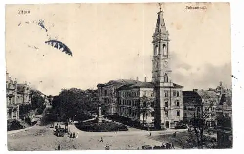 [Ansichtskarte] 0-8800 ZITTAU, Johanneum und Umgebung, Wettersäule, 1910. 