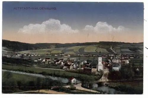 [Ansichtskarte] 0-9611 WALDENBURG, Altstadt, aptierter Stempel, 1921. 