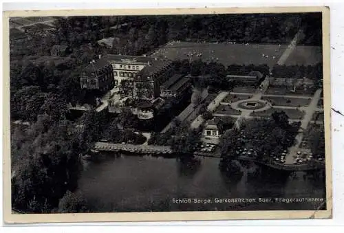 [Ansichtskarte] 4650 GELSENKIRCHEN - BUER, Haus Berge, Luftaufnahme, 1939, Eckknick. 