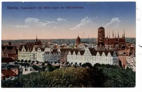 [Ansichtskarte] DANZIG, Blick nach der Marienkirche, 1917. 