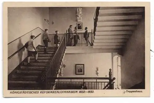 [Ansichtskarte] 1000 BERLIN - KÖNIGSTADT, Königstädtisches Reformrealgymnasium, Treppenhaus. 