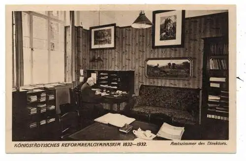 [Ansichtskarte] 1000 BERLIN - KÖNIGSTADT, Königstädtisches Reformrealgymnasium, Amtszimmer des Direktors. 