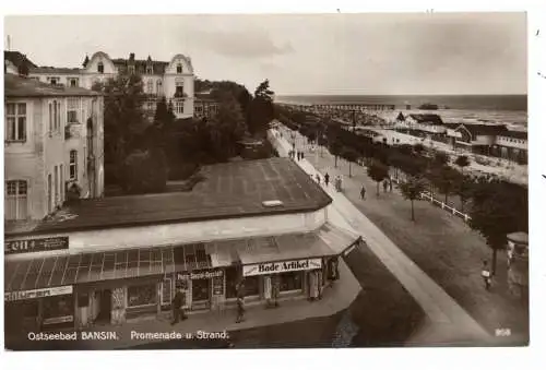 0-2253 HERINGSDORF - BANSIN, Promenade und Strand, 1929