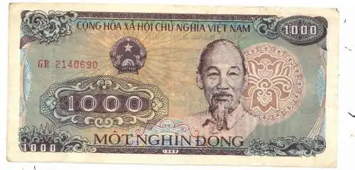 VIET - NAM - 1966, 1000 Dong, Elephant, gebraucht