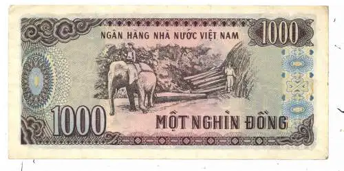 VIET - NAM - 1966, 1000 Dong, Elephant, gebraucht