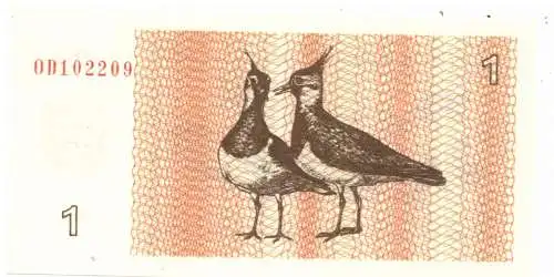 LITAUEN / LIETUVA - 1992, 1 Talonas, bankfrisch