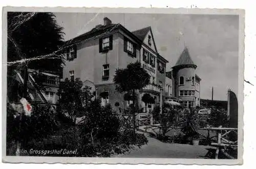 BÖHMEN & MÄHREN - BILIN / BILINA, Großgasthof Danel, 1942, deutliche Druckstellen