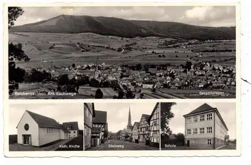 3444 WEHRATAL - REICHENSACHSEN, Schule, Steinweg, kath. Kirche, Panorama
