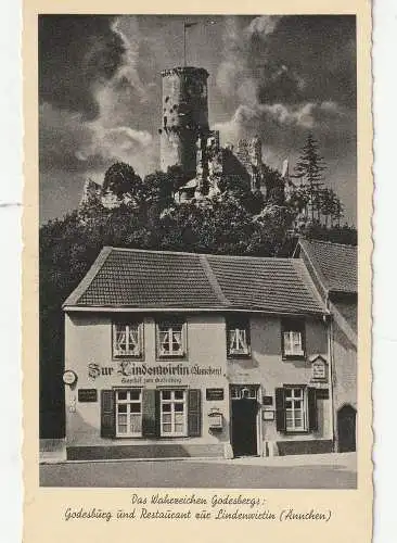 [Ansichtskarte] 5300 BONN - BAD GODESBERG, Gaststätte "Zur Lindenwirtin", Godesburg. 