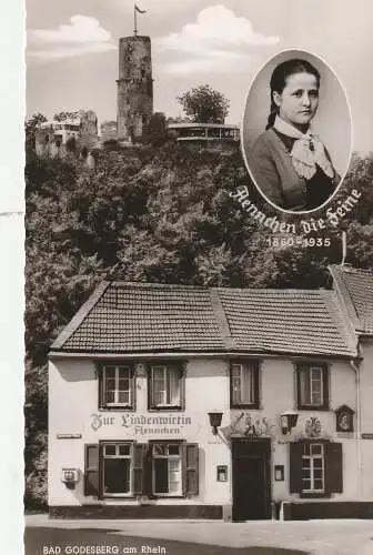 [Ansichtskarte] 5300 BONN - BAD GODESBERG, Gaststätte "Zur Lindenwirtin", Godesburg, Aennchen die Feine. 