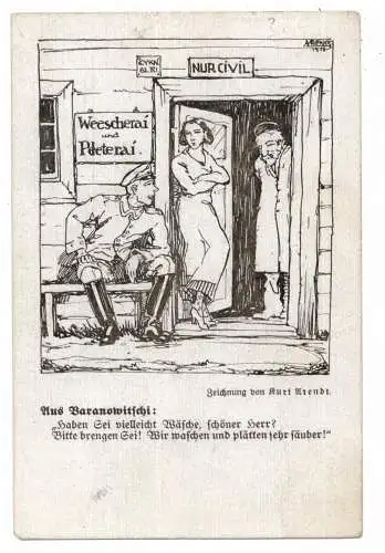 [Ansichtskarte] JUDAICA KARIKATUR, Jüdischer Bordell Besitzer Baranowitschi. 