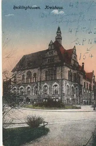 [Ansichtskarte] 4350 RECKLINGHAUSEN, Kreishaus, 20er jahre. 