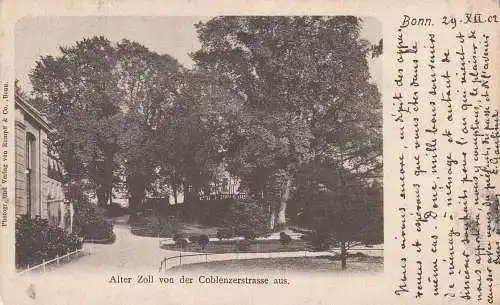 [Ansichtskarte] 5300 BONN, Alter Zoll von der Coblenzerstrasse aus, 1902, Verlag Rumpf & Co. 