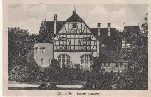 [Ansichtskarte] 5000 KÖLN - MARIENBURG, Südpark Restaurant 1919. 