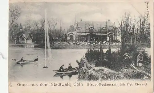 [Ansichtskarte] 5000 KÖLN - LINDENTHAL, Stadtwald Restaurant, 1906. 