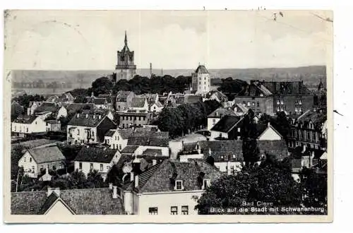 4190 KLEVE, Blick auf die Stadt und Schwanenburg, 1938