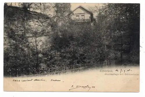 [Ansichtskarte] 5600 WUPPERTAL - ELBERFELD, Hardtanlagen mit Gärtnerhaus, 1903. 