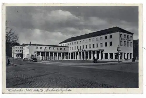 [Ansichtskarte] 6200 WIESBADEN, Opelhaus am Bahnhofsplatz, 40er Jahre. 