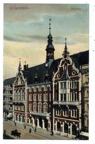 [Ansichtskarte] 1000 BERLIN - SCHÖNEBERG, Altes Rathaus, Droschke. 
