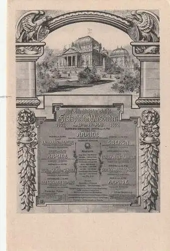 [Ansichtskarte] 6200 WIESBADEN, Ereignis, Festspiele Mai 1902, Programm. 