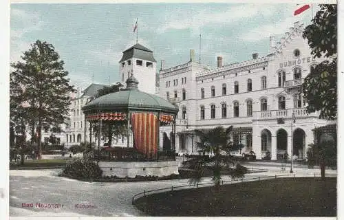 [Ansichtskarte] 5483 BAD NEUENAHR, Kurhotel, Musikpavillon, Kaiserfahne, Verlag Schaar & Dathe. 