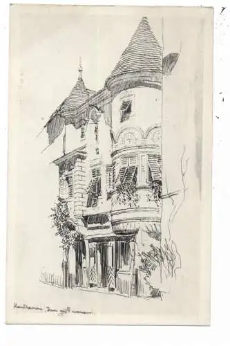 A 4310 MAUTHAUSEN, Reiseskizze, Architekten-Vereinigung Wiener Bauhütte, Künstler-Karte Arch. E. Thumb