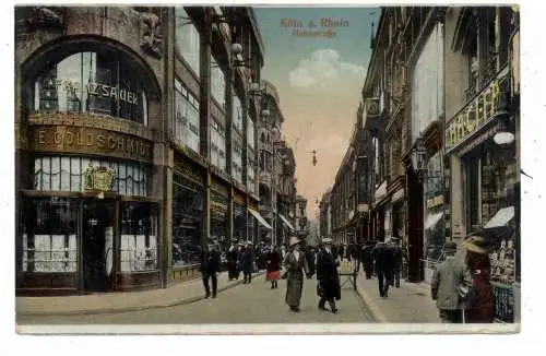 [Ansichtskarte] 5000 KÖLN, Hohestrasse, Ladengeschäft FRANZ SAUER, 1923. 