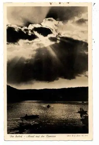 [Ansichtskarte] 5169 HEIMBACH, Der Seehof, Blick von der Terrasse, Abendidyll, 1951. 