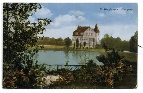 [Ansichtskarte] 4350 RECKLINGHAUSEN, Stadtpark, 1923. 