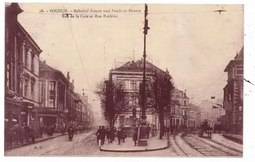 [Ansichtskarte] 4630 BOCHUM, Ecke Bahnhof- und Friedrichstrasse, 20er Jahre. 