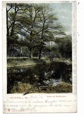 [Ansichtskarte] 4130 MOERS, Partie am Stadtgraben, 1904, Verlag Stelger. 