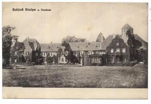 [Ansichtskarte] 0-2251 STOLPE / Usedom, Schloß Stolpe, Privatkorrespondenz Comtesse Schwerin. 