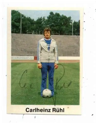 [Ansichtskarte] FUSSBALL - KARLSRUHER SC - CARLHEINZ RÜHL (Trainer), 1976/77, Autogramm. 
