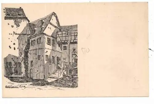 [Ansichtskarte] 6250 LIMBURG, Schloßhof mit Diözesan-Museum, Künstler-Karte Otto Ackermann - Pasing, Verlag Pernat, 1918. 