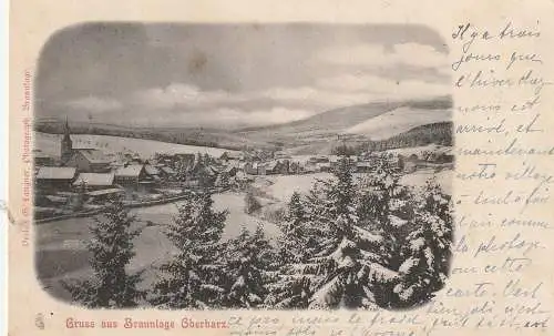 [Ansichtskarte] 3389 BRAUNLAGE im Winter, ca. 1900. 