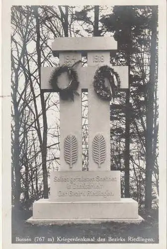 7946 UTTENWEILER - OFFINGEN, Kriegerdenkmal für den 1. Weltkrieg auf dem Bussen